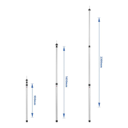 2 telescopic tent poles 93 - 230 cm