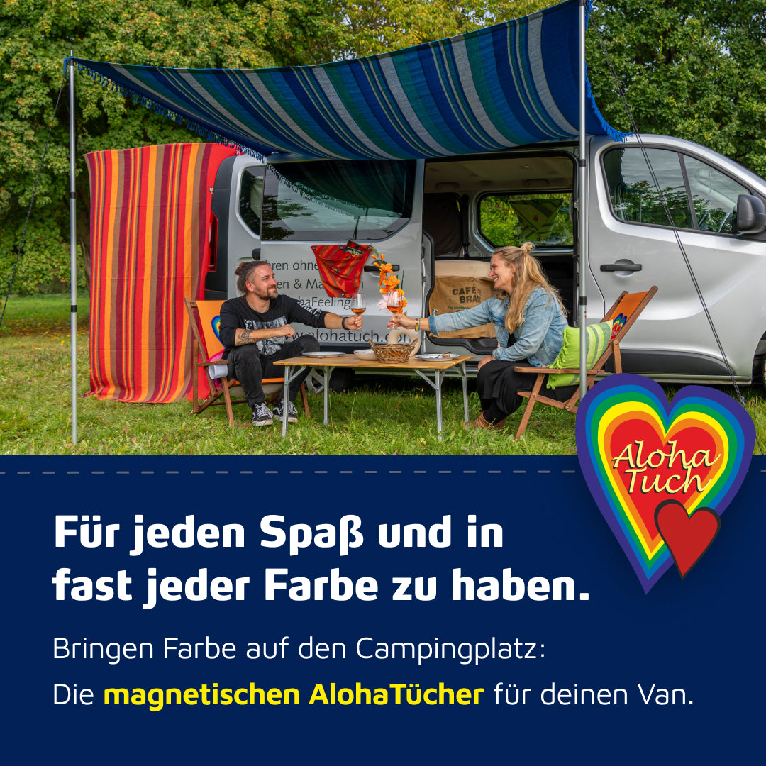 SET AlohaTuch®Original - Magnetisches Campingtuch / Reisetuch für den Van