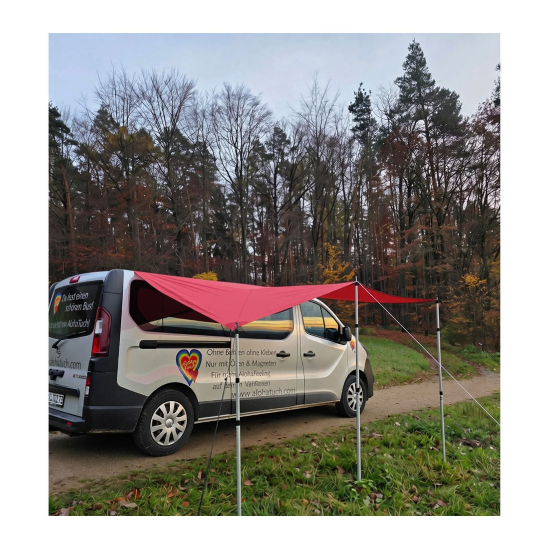 Set - AlohaTuch®-Original Platschi 3.10 m, water-repellent, incl. tent poles &amp; accessories