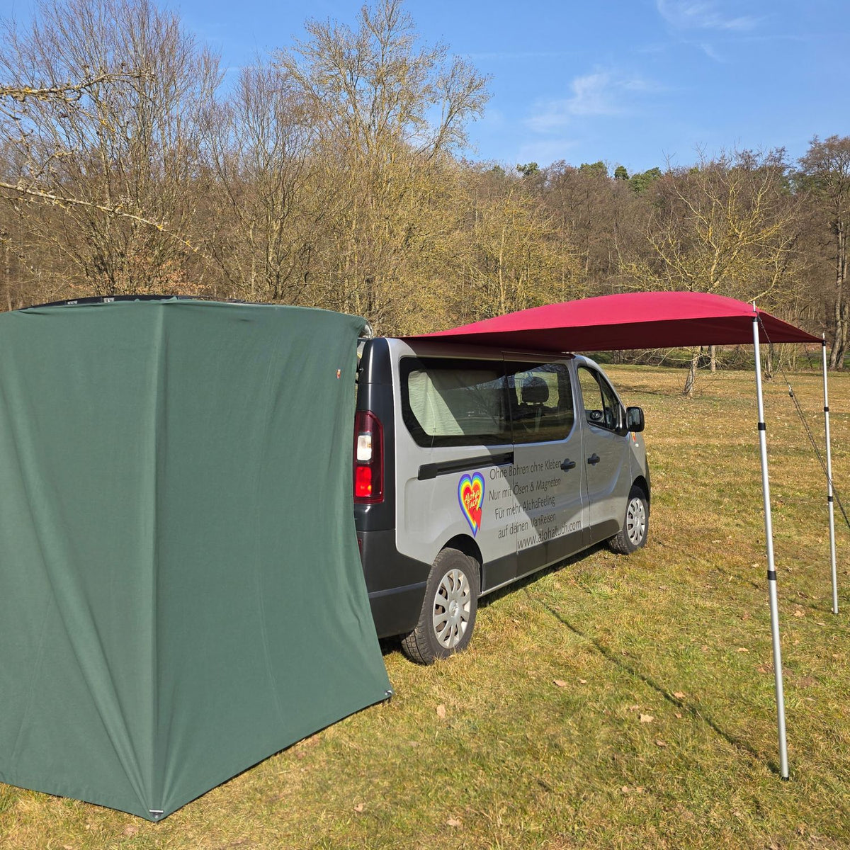 Set - Classic AlohaTuch®-Original 2.70 m wide, solid color, incl. 3 tent poles &amp; accessories